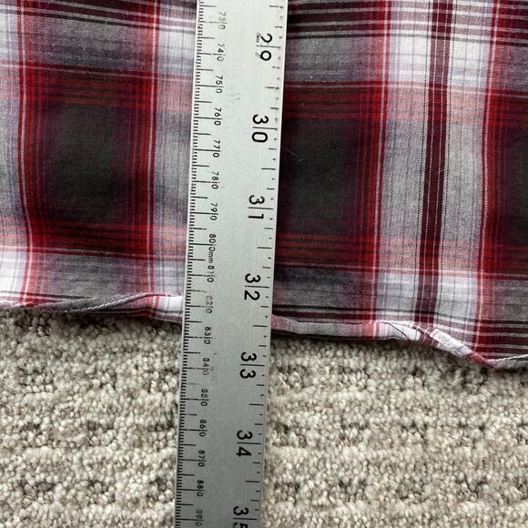Ely Cattleman Western Shirt Men Medium M Red White Plaid Button Up Cowboy Ranch - Picture 10 of 10